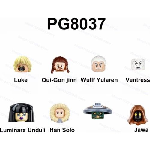 8pcs/set Jawa Qui-Gon Jinn Han Solo Ventress Assemble Building Blocks Bricks Star Model Figures Wars Toy Children PG8037