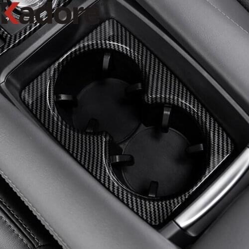 For Mazda 3 2017 2018 For Mazda 6 2019 2020 2021 Carbon Fiber Front Water Cup Holder Frame Cover Trim Car Interior Accessories
