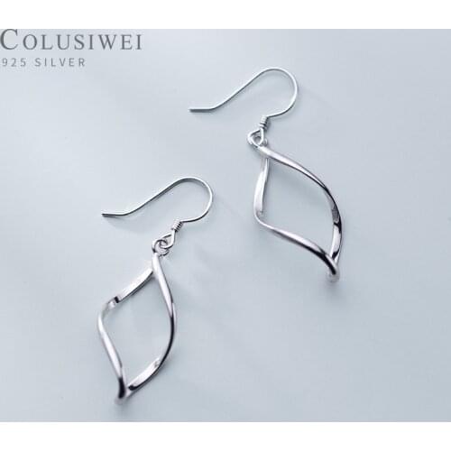 COLUSIWEI Fashion Rotating Leaves Dangle Earring for Women Authentic 925 Sterling Silver Geometric Drop Earring Fine Jewelry