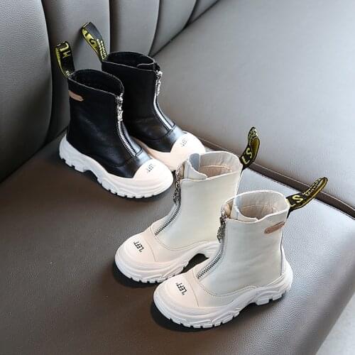 Childrens Shoes 2020 Spring New boys girls Microfiber leather Martin boots Anti-kick Soft bottom Wearable boots size 26 to 37