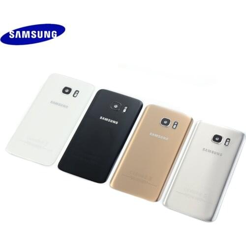 For Samsung Galaxy S7 edge G93 / S7 G930 Housing Glass Back Battery Cover+Camera Lens Cover+Sticker Adhesive