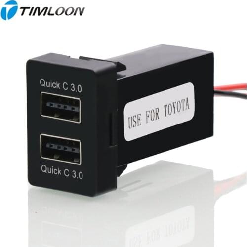 Dual QC3.0 USB Interface Socket Fast Car Charger,Quick Charge Car Charger Use for TOYOTA,Camry,Corolla,Yaris,RAV4,Reiz,Cruiser