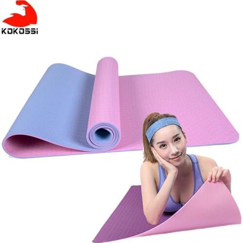 KoKossi 1830*610*6mm TPE Yoga Double Layer Non-Slip Mat Yoga Exercise Pad For Fitness Gymnastics and Pilates