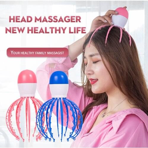 Octopus Electric Head Massager Relieve Fatigue And Shake Octopus Head Multi-tooth Vibration Anti-stress
