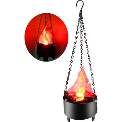 Electronic Hanging LED Fake Fire Flame Effect Light Halloween Artificial 3D Campfire Lamp for Christmas,Festival Night Club