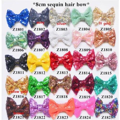 8cm sequin hair bow Chiffon Rose Bows bowknot Shabby Chiffon Bows 25colors for headband