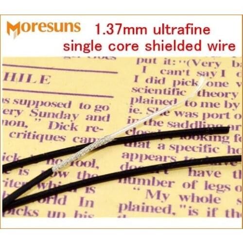 Fast Free Ship 20M/lot 1.37mm ultrafine single core shielded wire/ audio video signal lines coaxial cable silver plated RF1.37
