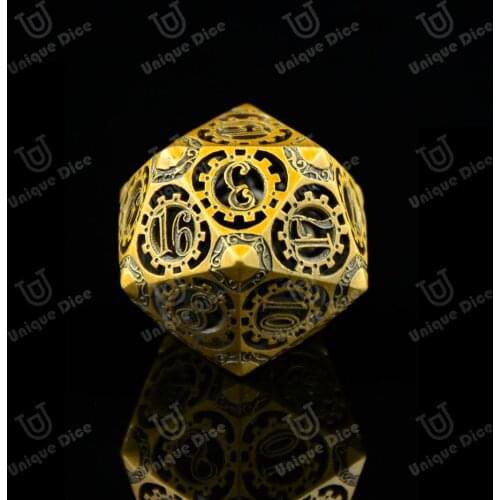 DND role-playing game dice, steampunk series D4-D20 polyhedron suit, hollow pure copper plating process, retro copper color