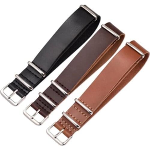 Leather NATO Zulu Military Swiss G10 Watch Band Strap 18mm 20mm 22mm 24mm Width Watch Band Straps for Men Women