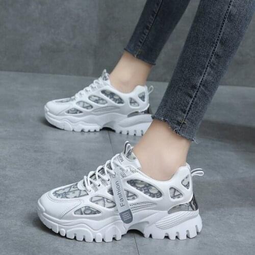 Autumn Women Platform Sneakers Designers Brand Fashion Vulcanize Shoes Woman Mesh Casual Shoes Chunky Trainers Ladies Mesh