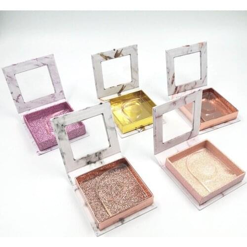 Makeup wholesale false eyelash packaging box lash boxes packaging free logo mink eyelashes magnetic square case bulk vendor
