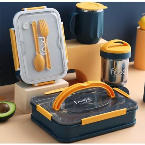 Bento Box Japanese Style Stainless Steel Lunch Box Food Warmer Leak-Proof Breakfast Lunch Box For Kids With Compartment Food Box