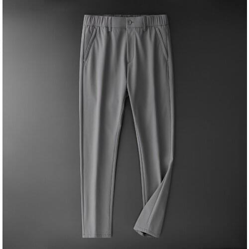 Mens Smart Casual Stretch Khaki Pant 2021 Four Seasons Skin-friendly Comfortable Soft Anti-wrinkle Elastic Waist Male Trousers