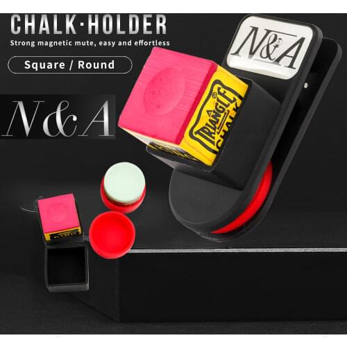 NA Professional Chalk Holder Magnetic Billiard Pool Cue Snooker Chalk Holder Square/Round Silent Carrying Billiards Accessories