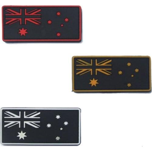 1 PC PVC Australia Flag Patch Backpack Patch Bag Jacket Armband Badge StickerArmy Embroidery Badge Morale Embroidered Patches