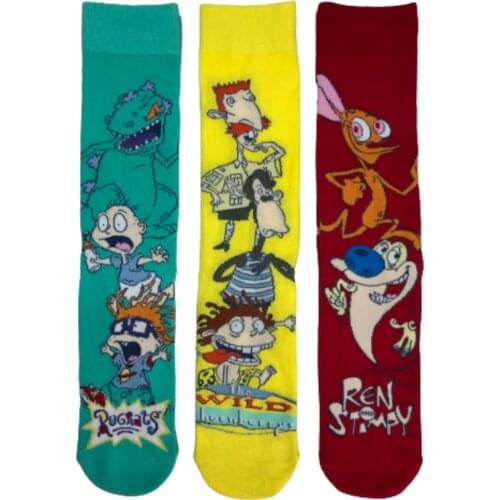 [36-42] MenS And WomenS Cartoon Cotton Socks Fashion Street Trend Skateboarding Socks Gifts For Lovers Leg Socks