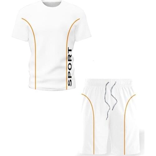 2021 Tracksuit Men 2 Pieces T-Shirts Set Sweatshirt Sweatpants Mens Shorts Mens Clothing Mens Tracksuit Size S-5XL