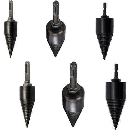 Useful Firewood Machine Drill Bit Wood Cone Reamer Punch Driver Drill Bit Split Drilling Tools
