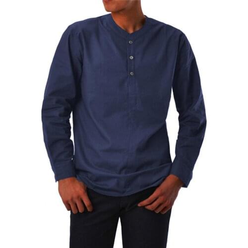 Stylish Men Shirt Long Sleeve V Neck Soft Solid Color All-matched Casual Shirt Pullover Top camisa masculina рубашка мужская