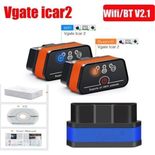 Vgate iCar 2 ELM327 Wifi/Bluetooth OBD2 Diagnostic Tool for IOS Android Icar2 on OBD2 OBD II Protocol FW V1.5 code reader