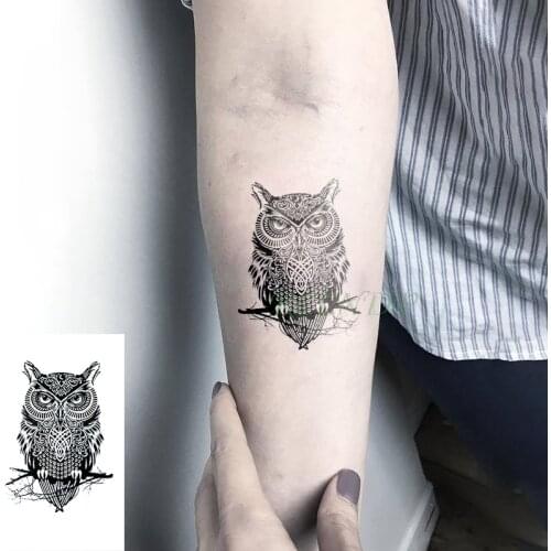 Waterproof Temporary Tattoo Sticker owl tatto bird animal tatoo flash eclipse fake tattoos for men women
