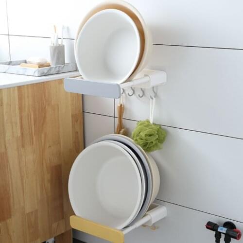 Retractable Washbasin Hook Storage Rack Rack Free Perforated Toilet Rack Kitchen Spice Tank Storage Rack Rack Multifunctional R
