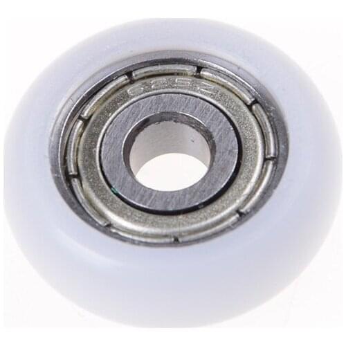 1 Nylon Plastic Carbon Steel Pulley Wheels Roller Groove Ball Bearings