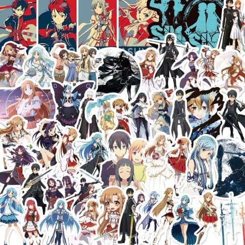10/50pcs/pack Sword Art Online Japanese Anime Stickers For Furniture Wall Desk DIY Chair Toy Car Trunk TV Guitar Motorcycle Etc