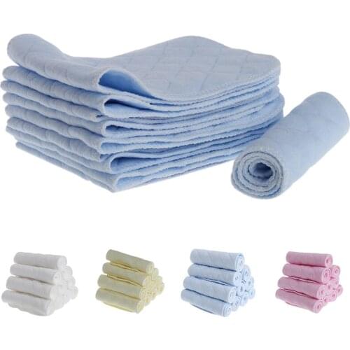 New Reusable baby Diapers Cloth Diaper Inserts 1 piece 3 Layer Insert 100% Cotton Washable babies care Eco-friendly diaper 10pcs