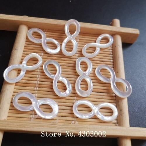 50pcs/lot 9X22mm 6x15mm Natural infinity Mother of Pearl shell for DIY Jewelry Natural Hollow infinity MOP Pearl shell Beads