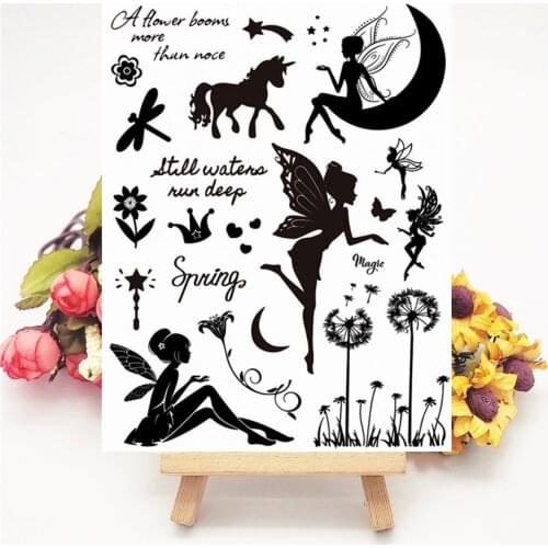 14x18CM Elven fairy Transparent Seal Clear Stamps Silicone Seal Roller Stamps DIY Scrapbook Album / Card Production