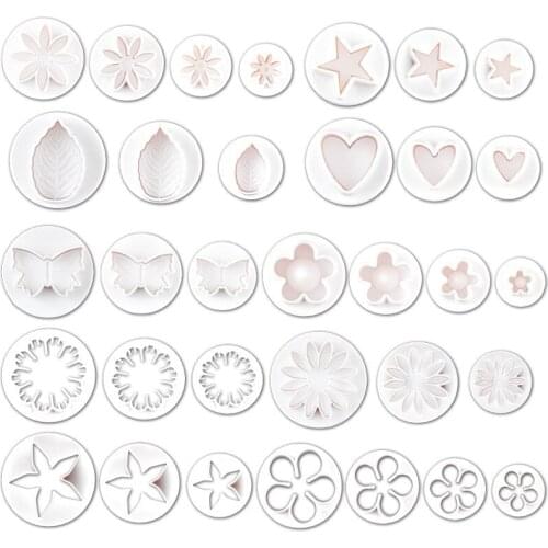 33pcs Plunger Fondant Cutter Cake Tools Cookie Mold Biscuit Mould DIY Craft 3D Bakeware Sets Baking Mold