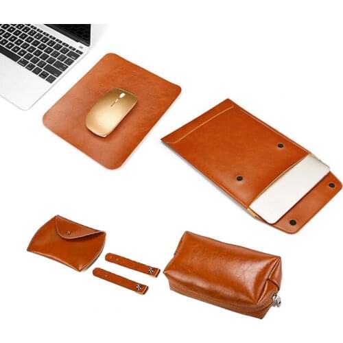 5Pcs/Set Envelope Design Portable Faux Leather Notebook Laptop Liner Sleeve Bag Case for Macbook Air/Pro 13 Inch