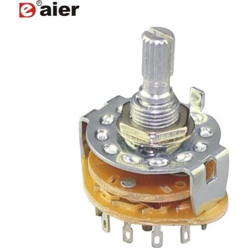 50PCS RBS-1 2/3/4/6/12 Position Metal Rotary Switch Fan Oven Mini Rotary Selector Switch Solder Terminal