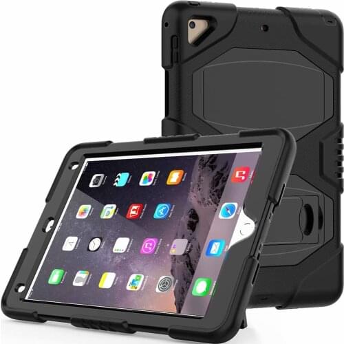 Armor Silicon Heavy Duty Case Cover for Apple New iPad6 Air 2 pro 9.7 2017 2018 A1822 A1823 A1893 Coque Capa Funda Stand +pen