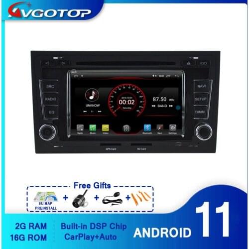 AVGOTOP Android 10 Car Radio DVD Player for AUDI A4 S4 RS4 2002-2008 2G 16G MP3 MP4 Bluetooth GPS Vehicle Multimedia