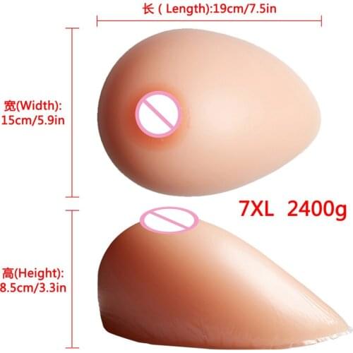 Big Promotion Artificial Silicone Breast Forms Drag Queen Shemale Crossdresser Teardrop Fake Silicone Boobs 2400g/pair