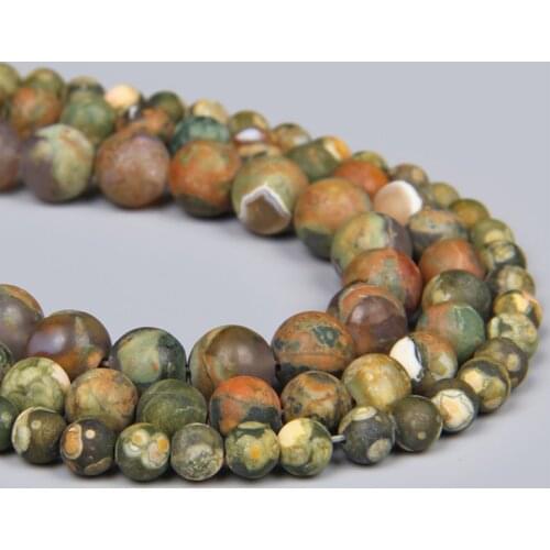 Natural Matte Stone Old Kambaba Jaspers Round Loose Beads 15" 4 6 8 10 12 MM For Men Women Jewelry Making Bracelet Accessories