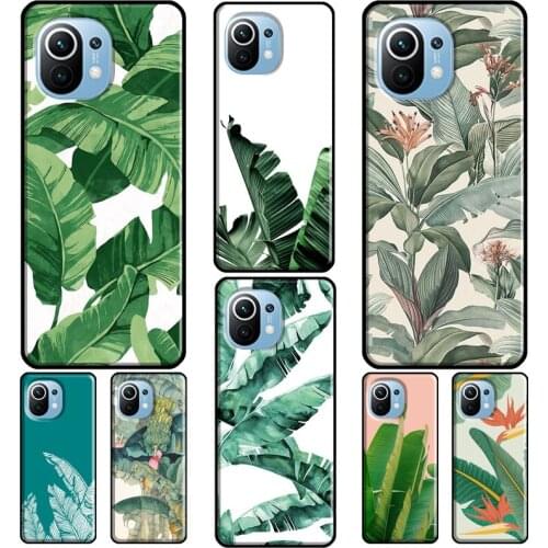 Banana Leaves For Xiaomi Mi 11 Lite 9T 10T Pro A3 Mi Note 10 Lite Case For POCO F3 F2 M3 X3 Pro Fundas