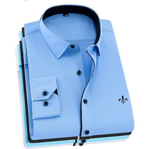 Dudalinas 2021 Camisa Social Masculino Vestido Homen Slim Fit Camisas Casuais de Manga Longa Negócios Masculinos Chemise