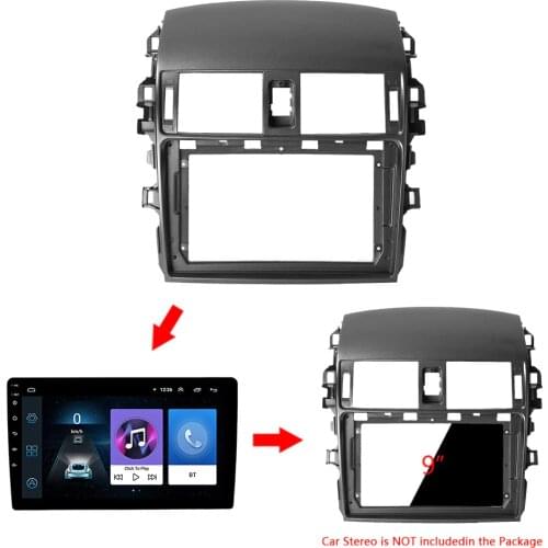 Double 2 Din Car Radio Frame for Toyota Corolla 2009-2013 Fascia Dash Kit Radio Panel Stereo Radio Fascia Panel Mounting Frame