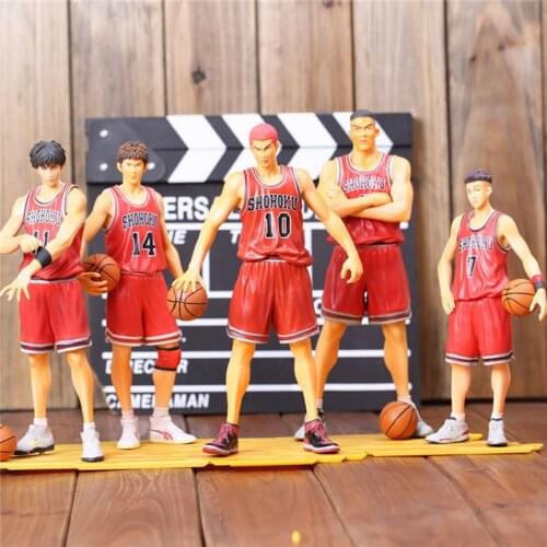 5 Styles Stand Anime SLAM DUNK Action Figure Hanamichi Sakuragi Rukawa Kaede Shohoku 10/4/11 Model Toy Boys Gifts Collectibles