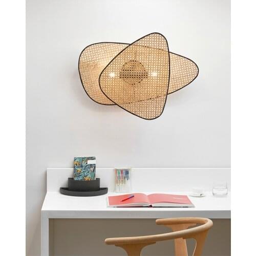 Natural Bamboo Wall Lamp Wood Wall Lamp E27 110V 220V Indoor Loft Outdoor Corridor Wall Lights Asia Style Sconce Bedside Lamp