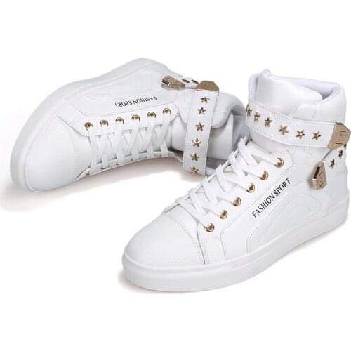Mens Casual Shoes Retro High Top Fashion PU Red Men Hip Hop Shoes Design Solid Tenacity White Sneakers Comfortable Big Size 46