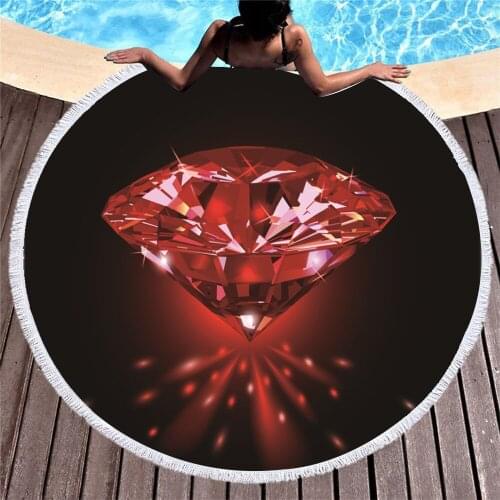 Blessliving Diamond Round Beach Towel Luxury Shining Tapestry Geometric Large Bath Towel for Adults 3D Printing Toalla Blanket