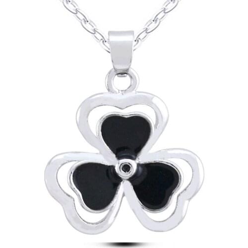 N363 Trendy Trefoil Necklace Nickel Free Fashion Necklaces For Women 2017 Dropshipping Artificial Jewlery Valentines Day Gift