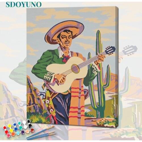 SDOYUNO Paint By Numbers Kits On Canvas Figure DIY Frame 60x75cm Oil Painting By Numbers Scenery Home Decor Wall Art