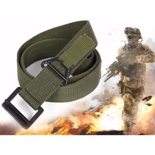 125CM Nylon Tactical Belt Combat Military Mens Outdoor Army Training Belt Metal Utility Waist Strap Hunting Accessories