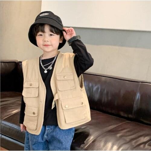 2021 new style girls boys vest autumn cotton fashion kids waist vest