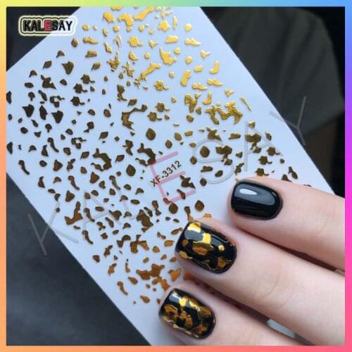 3D Old English Design Nail Art Stickers Manicure Nail Decal Back Glue Stickers for Nails Decal Decoration 12 Colors Option